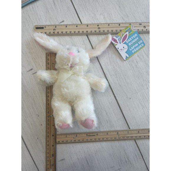 Plush BUNNY 8” NWT Stuffed Rabbit LOT OF 8. Cream and Pink Dollar Tree - Picture 2 of 3
